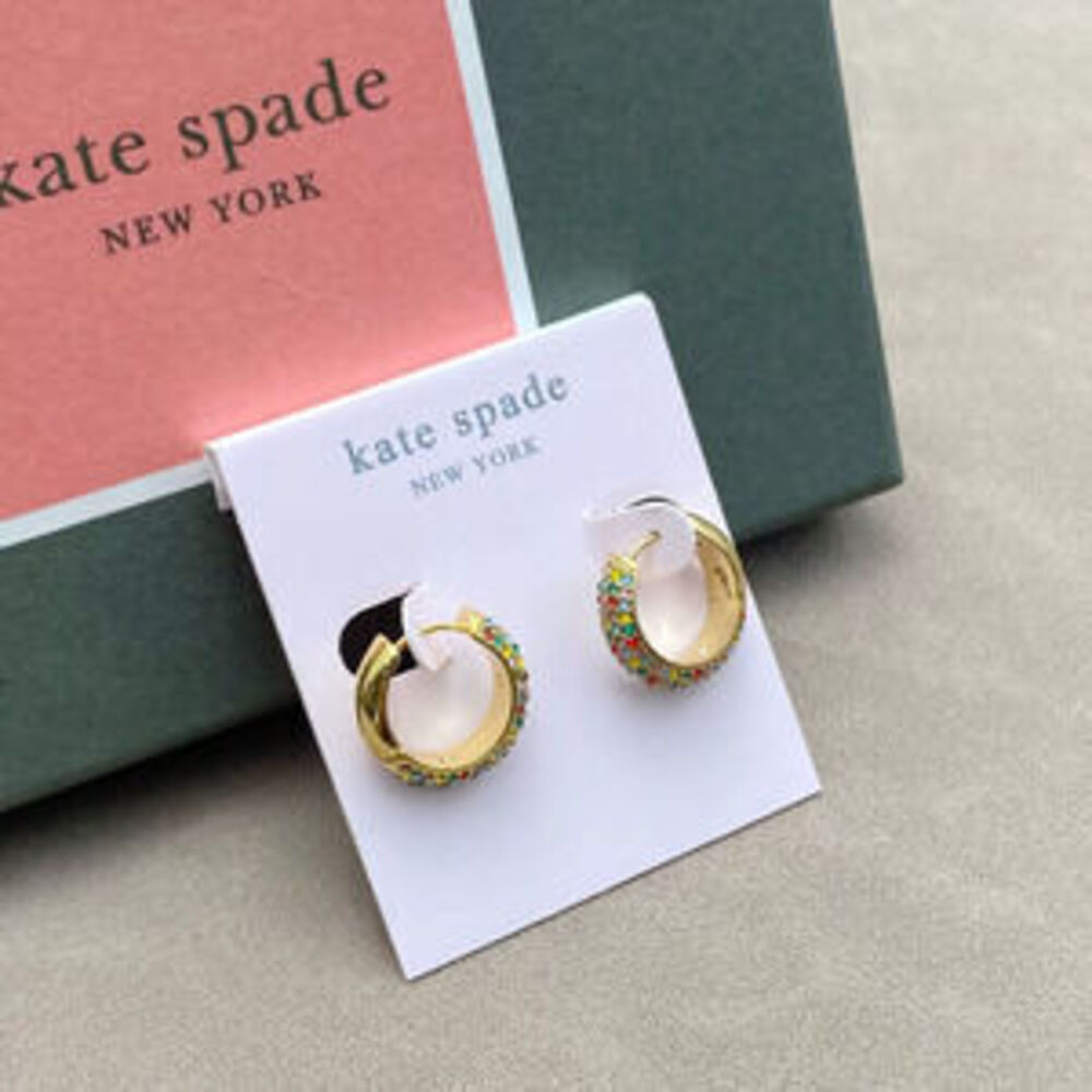 kate spade Micro Pave Diamond Colorful Design Earrings